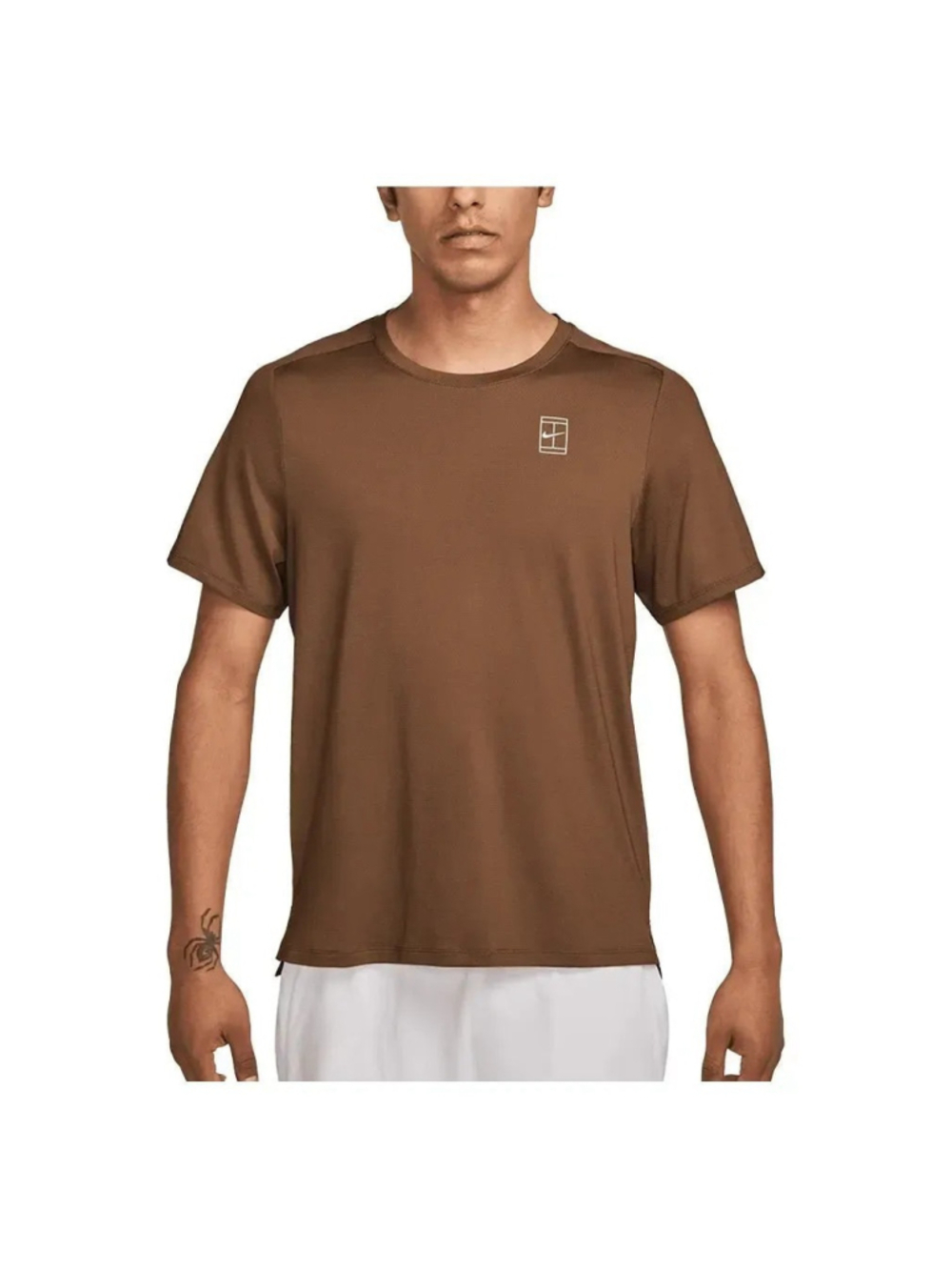 Nike Court Advantage Dri-FIT Tennis Shirt Mens Medium Brown Slim Fit FZ6910-281